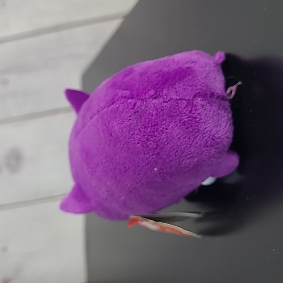 2017 Teeny Tys Beanie Baby Mini Devil Halloween Purple Plush Stuffed Animal Toy - Picture 11 of 14